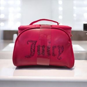 NEW Juicy Couture Hot Pink Cosmetic Set Of 2 Bags 10"X5"X7" New With Tags